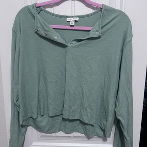 Topshop Comfy Pale Green Lounging Shirt with button up v neckp